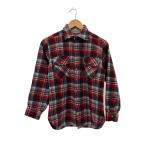 PENDLETON◆ネルシャツ/M/ウール/レッド/チェック/70s