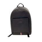 TOMMY HILFIGER◆リュック/レザー/BLK/無地