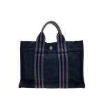 ショッピングHERMES HERMES◆トートバッグ/コットン/BLK