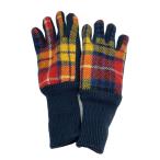 HARRIS TWEED* перчатки / шерсть / многоцветный / проверка / женский //