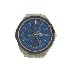 CASIO◆ソーラー腕時計_OCEANUS/アナログ/BLU/SLV
