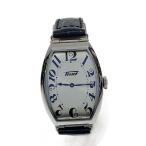 TISSOT◆クォーツ腕時計/アナログ/レザー/WHT/BLK/T128509A