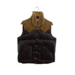 ショッピングダウンベスト CUSHMAN◆ダウンベスト/--/羊革/BRW/無地
