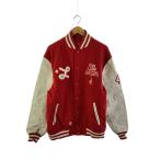 LRG◆袖レザースタジャン/XL/ウール/RED//
