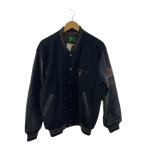 POLO CLUB◆スタジャン/FREE/牛革/BLK