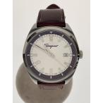 Salvatore Ferragamo◆EVOLUTION/クォーツ腕時計/アナログ/レザー/WHT/BRW/SS/SFNJ00120//