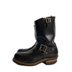 ショッピングWING RED WING◆ヒールベース割れ有/エンジニアブーツ/US8/BLK/レザー/2268