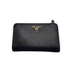 ショッピングPRADA PRADA◆2つ折り財布/レザー/BLK/角スレ・使用感有