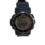 CASIO◆ソーラー腕時計_PRO TREK/デジタル/ラバー/BLK/GRY/? NULL ?