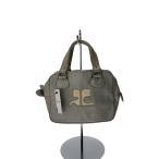 Courreges◆ハンドバッグ/エナメル/SLV//