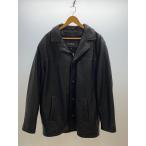 ショッピングレザージャケット GUESS◆レザージャケット・ブルゾン/L/レザー/BLK/無地