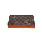 LOUIS VUITTON◆ジッピー・ウォレット_ダミエ・イリュストレ/PVC/BRW/レディース