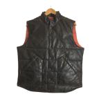 RRL◆ダウンベスト/L/レザー/BLK/LEATHER WESTERN VEST