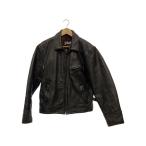 Schott◆シングルライダースジャケット/40/レザー/BLK