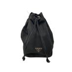 ショッピングPRADA PRADA◆巾着ポーチ/ナイロン/BLK