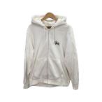 STUSSY◆ジップパーカー/L/コットン/WHT