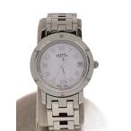 HERMES◆クリッパーナクレ/ピンクシェル/クォーツ腕時計/アナログ/ステンレス/WHT/SLV/CL4.210