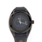 GUCCI◆クォーツ腕時計/アナログ/ラバー/BLK/BLK/137.1