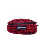 Supreme*17AW/Leopard Fleece Waist Bag/--/RED/ общий рисунок //