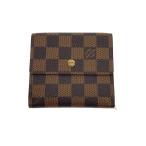 LOUIS VUITTON◆ポルト・フォイユ・エリーズ_ダミエ・エベヌ/PVC/BRW/レディース