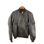 ショッピング革 HOUSTON◆SHEEP LEATHER MA-1/レザージャケット・ブルゾン/M/羊革/BRW/8191