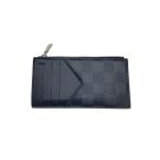 LOUIS VUITTON◆コインカード・ホルダー_ダミエ・グラフィット/PVC/BLK/メンズ