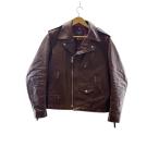 Schott◆ダブルライダースジャケット/42/馬革/BRW/7544//