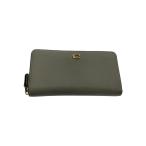 COACH◆アコーディオンジップウォレット/長財布/レザー/GRY/無地/レディース/CC489