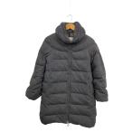 MONCLER◆ロングダウンジャケット/2/ウール/GRY/無地/102-093-49909-00