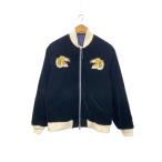 TAION◆スカジャン/S/ポリエステル/BLK