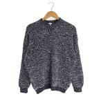 LOEWE◆モザイク クルーネックニットセーター/S/ポリエステル/BLK/H9109680CO//