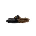 ショッピングgucci GUCCI◆プリンスタウン/ホースビット/サンダル/UK6.5/BLK/レザー