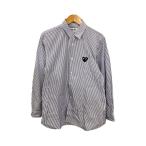 PLAY COMME des GARCONS◆プレイコムデギャルソン/長袖シャツ/M/コットン/ストライプ/AZ-B018