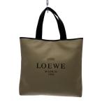 LOEWE◆ロゴプリント/トートバッグ/キャンバス/CRM