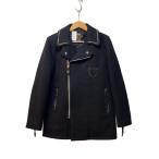 ショッピングschott Schott◆×HTC/ウールメルトンダブルライダースジャケット/スタッズ/USA製/20/BLK/33827//