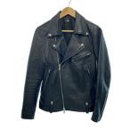 FREAK’S STORE◆ダブルライダースジャケット/36/牛革/BLK/無地/163-1508