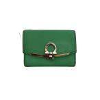Salvatore Ferragamo*GANCINI CLIP/ футляр для карточек / кожа /GRN/ одноцветный / женский /750119