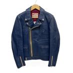 ADDICT CLOTHES◆AD-03/BRITISH ASYMMETRY JACKET/ターコイズ/レザージャケット/36/羊革