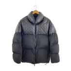 ショッピングVUITTON LOUIS VUITTON◆23AW/モノグラムパファー/ダウンジャケット/48/ナイロン×レザー/BLK/HPB80E