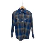 ショッピングウエスタン PENDLETON◆CANYON/ウエスタン/ネルシャツ/M/ウール/ブルー/オンブレCK//