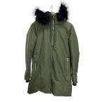 ZARA◆ジャケット/M/ポリエステル/カーキ/ファー/コート
