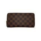 ショッピングダミエ LOUIS VUITTON◆2)ジッピー・ウォレット_ダミエ・エベヌ_ローズバレリーヌ/PVC/BRW/レディース/N60046