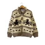 KANATA◆カウチン/ニット・セーター(厚手)/BEG/ジップ/カナダ製