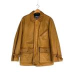 Schott◆カーコート/裏地ブランケット/40/レザー/キャメル/無地/USA製