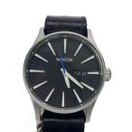 ショッピングnixon NIXON◆クォーツ腕時計/アナログ/レザー/BLK/BLK/THE SENTRY