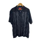 Supreme◆22SS/Chainstitch Chiffon S/S Shirt/半袖シャツ/XL/ポリエステル/BLK