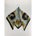 HERMES◆スカーフ/シルク/BLK/総柄/レディース