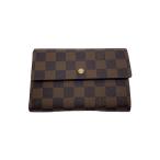 LOUIS VUITTON◆ポルト・トレゾール・エテュイ・パピエ_ダミエ・エベヌ_BRW/PVC/BRW/メンズ