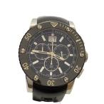 EDOX◆クォーツ腕時計/アナログ/ラバー/BLK/BLK/SS/10012