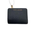 MARC JACOBS◆2つ折り財布/PVC/BLK/無地/レディース